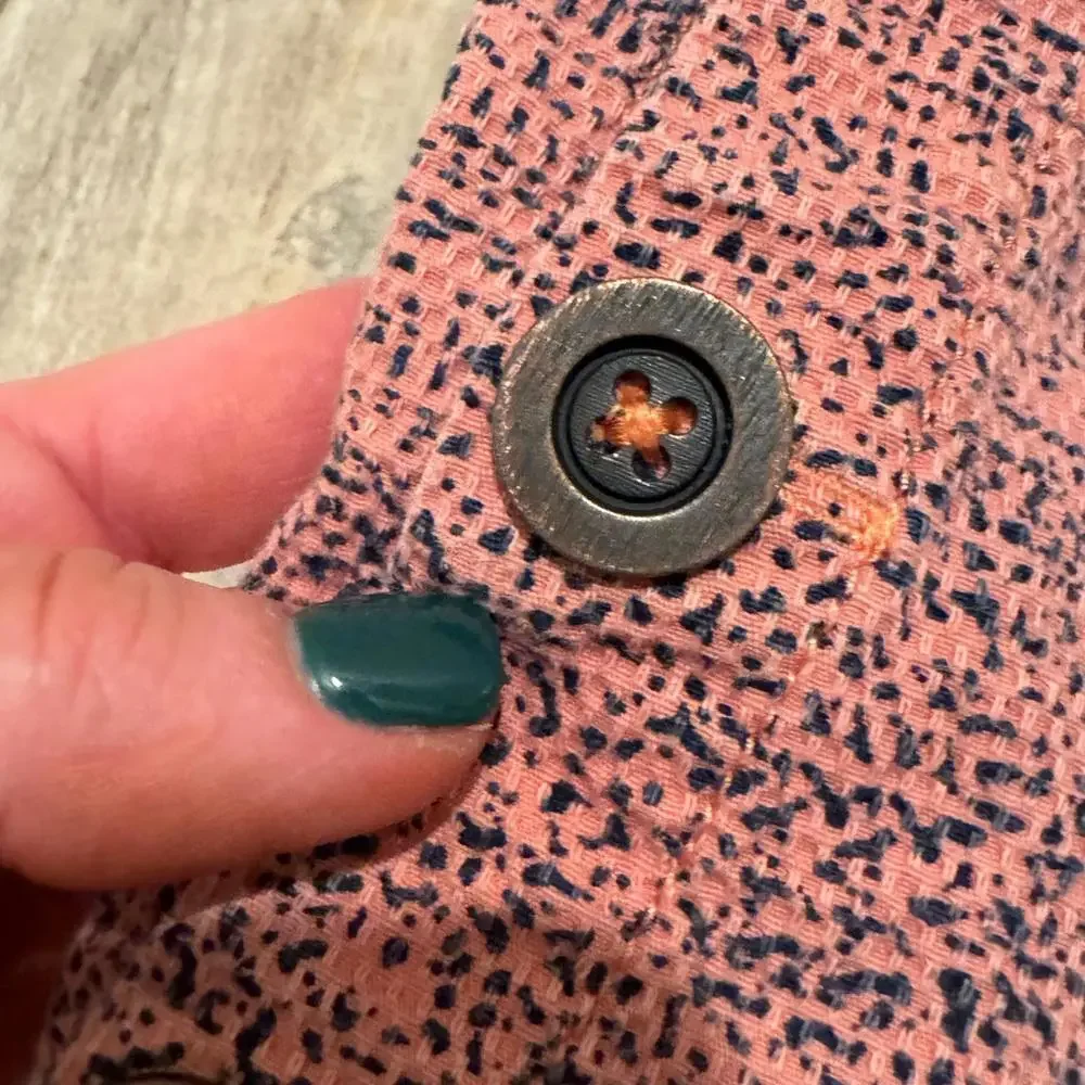 Anthropologie Cartonnier Island Hopper Shorts 4 Pink Side Button Down - Picture 7 of 8